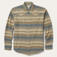 Men Western Shirts | Stetson Blue Stripe Flannel Western Shirt Blue