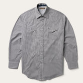 Men Western Shirts | Stetson Grey Geo Print Western Shirt Grey