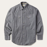 Men Western Shirts | Stetson Horseshoe Stripe Print Shirt Grey