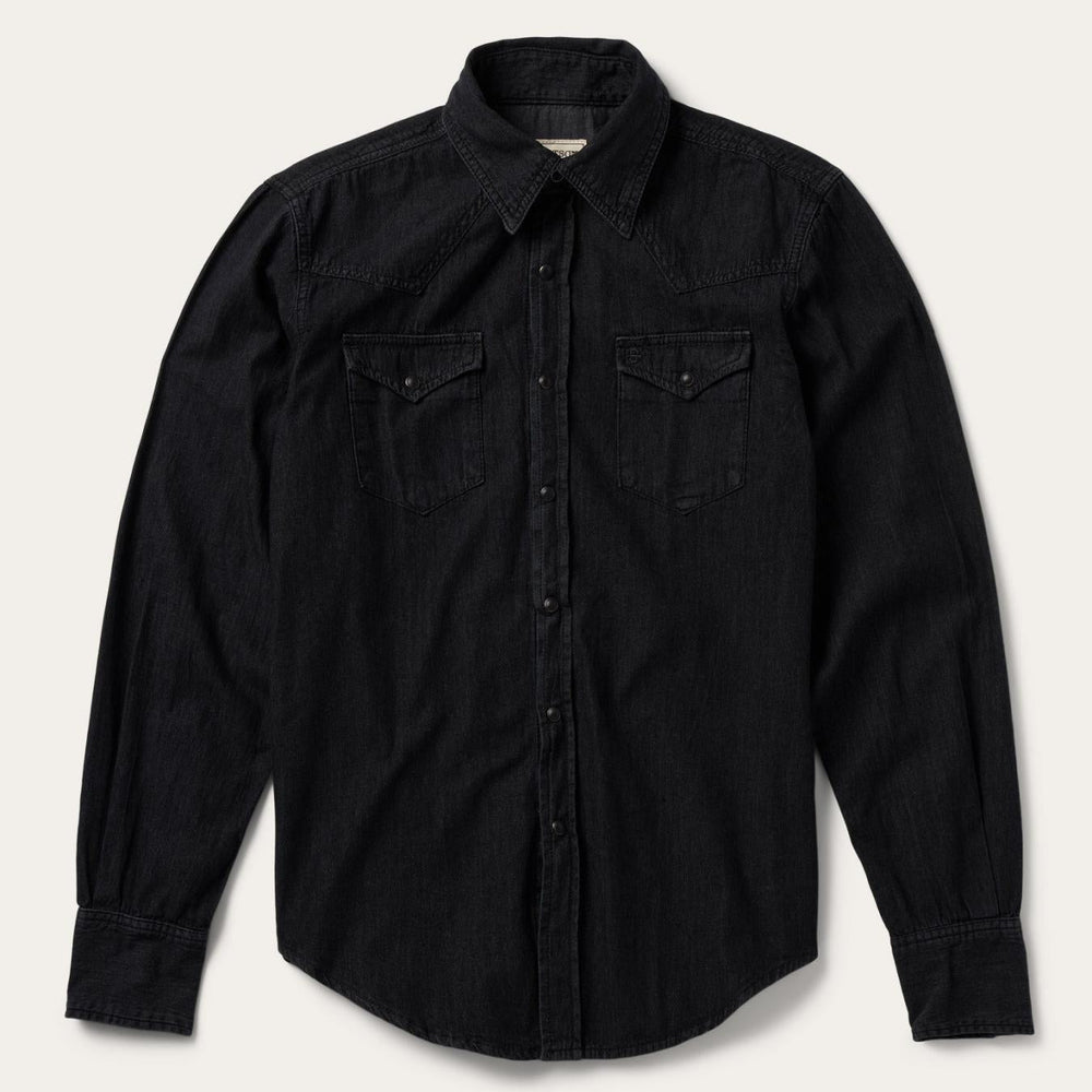 Men Western Shirts | Stetson Modern Denim Western Shirt Black