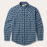 Men Western Shirts | Stetson Plaid Twill Dobby Western Shirt Blue