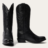 Men Western | Stetson Ames Corded & Burnished Leather Boot Black