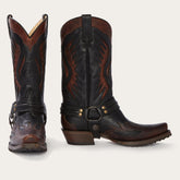 Men Western | Stetson Biker Outlaw Oiled Leather Cowboy Boot Brown