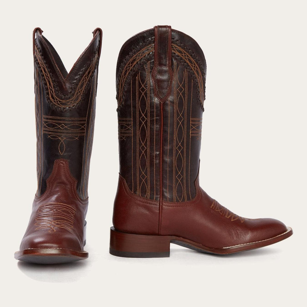 Men Western | Stetson Denver Brown Goat Hand Stitched Cowboy Boot Brown