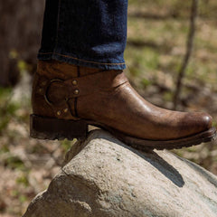 Men Western | Stetson Heritage Harness Boots Oiled Brown