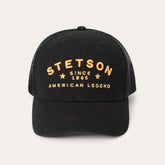 Men/Women Caps & Truckers | Stetson Black Western Patch Trucker Cap Black