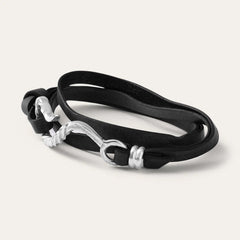 Men/Women Jewelry | Stetson Hook Leather Bracelet Black Leather