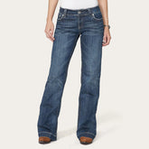 Women Denim | Stetson 214 City Trouser Jeans With Chevron Back Pocket Blue