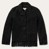 Women Fringe Jackets | Stetson Fringe Suede Jacket Black
