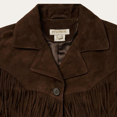 Women Fringe Jackets | Stetson Fringe Suede Jacket Chocolate