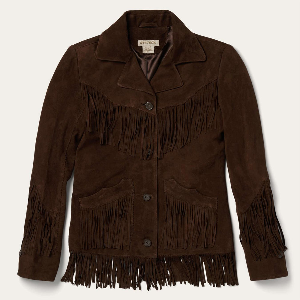 Women Fringe Jackets | Stetson Fringe Suede Jacket Chocolate