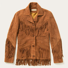 Women Fringe Jackets | Stetson Lamb Suede Fringed Jacket Brown
