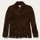 Women Jackets | Stetson Fringe Suede Jacket Chocolate