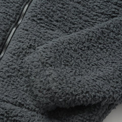 Women Jackets | Stetson Fuzzy Teddy Bear Fleece Jacket Grey