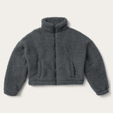 Women Jackets | Stetson Fuzzy Teddy Bear Fleece Jacket Grey