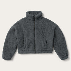 Women Jackets | Stetson Fuzzy Teddy Bear Fleece Jacket Grey