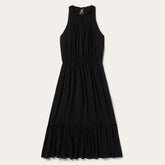 Women Midi | Stetson Solid Rayon Sleeveless Prairie Dress Black