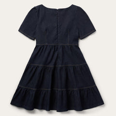 Women Mini | Stetson Dark Denim Dress With Contrast Top Stitching Blue