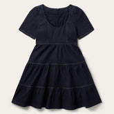 Women Mini | Stetson Dark Denim Dress With Contrast Top Stitching Blue