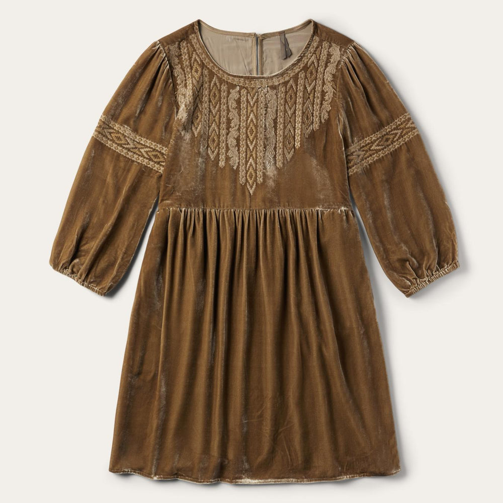 Women Mini | Stetson Khaki Velvet Babydoll Dress Copper