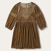Women Mini | Stetson Khaki Velvet Babydoll Dress Copper
