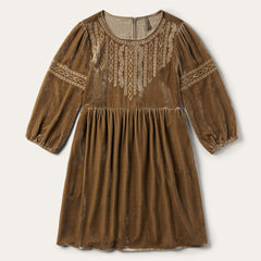 Women Mini | Stetson Khaki Velvet Babydoll Dress Copper