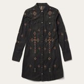 Women Shirt Dresses | Stetson Embroidered Black Denim Shirt Dress Black