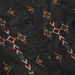 Women Shirt Dresses | Stetson Embroidered Black Denim Shirt Dress Black