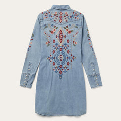 Women Shirt Dresses | Stetson Embroidered Denim Shirt Dress Blue