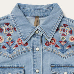 Women Shirt Dresses | Stetson Embroidered Denim Shirt Dress Blue