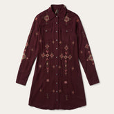 Women Shirt Dresses | Stetson Embroidered Shirt Dress Wine