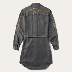 Women Shirt Dresses | Stetson Embroidered Snap Front Shirt Dress Black