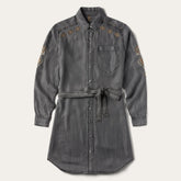 Women Shirt Dresses | Stetson Embroidered Snap Front Shirt Dress Black