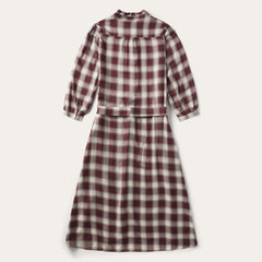 Women Shirt Dresses | Stetson Gaucho Plaid Prairie Shirt Dress Wine