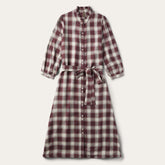 Women Shirt Dresses | Stetson Gaucho Plaid Prairie Shirt Dress Wine