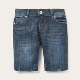 Women Skirts & Shorts | Stetson Dark Wash Denim Shorts Blue