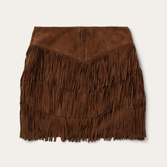 Women Skirts & Shorts | Stetson Lamb Suede Fringe Mini Skirt Brown