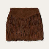 Women Skirts & Shorts | Stetson Lamb Suede Fringe Mini Skirt Brown