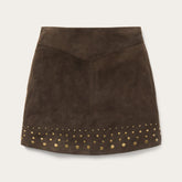 Women Skirts & Shorts | Stetson Lamb Suede Skirt With Nailheads Brown