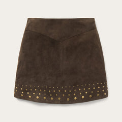 Women Skirts & Shorts | Stetson Lamb Suede Skirt With Nailheads Brown