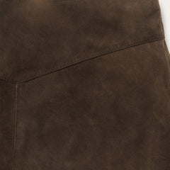 Women Skirts & Shorts | Stetson Lamb Suede Skirt With Nailheads Brown