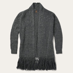 Women Sweaters | Stetson Charcoal Fringed Cardigan Grey