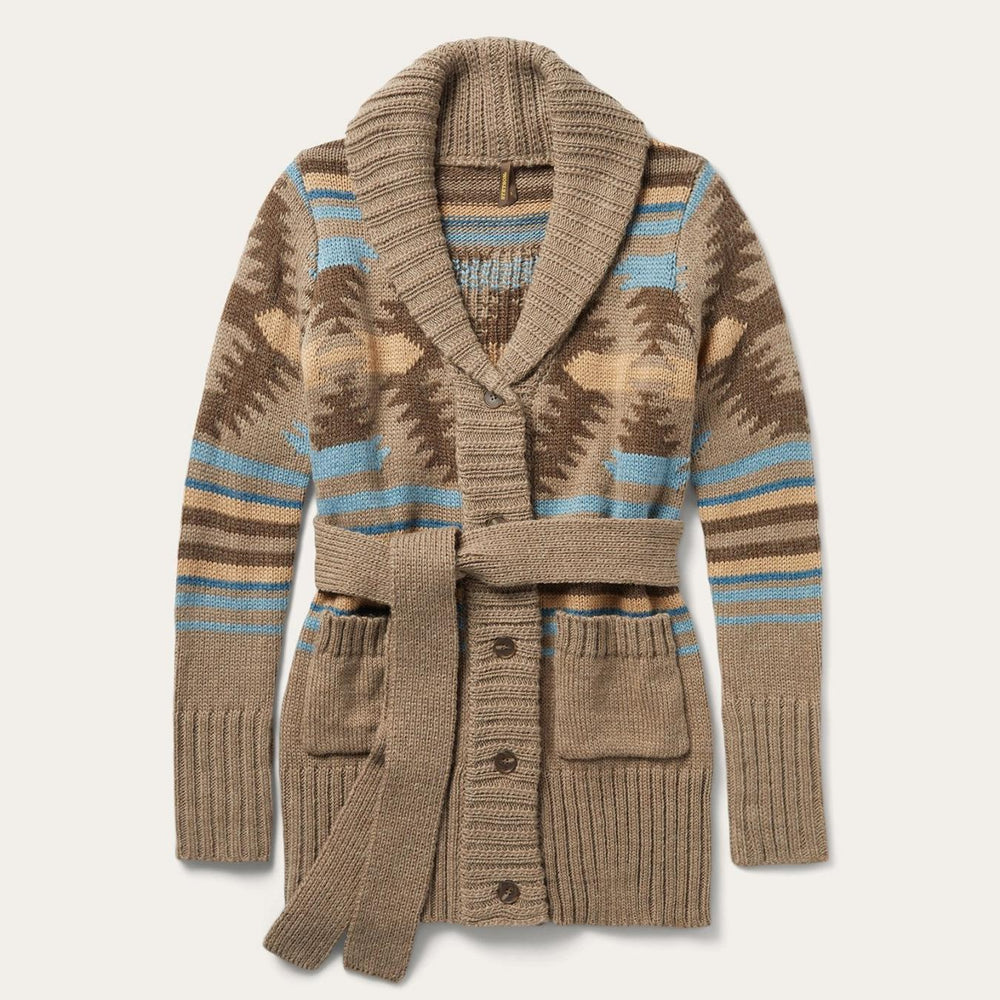 Women Sweaters | Stetson Chunky Knit Tie Sweater In Brown Wine