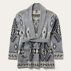 Women Sweaters | Stetson Chunky Knit Tie Sweater In Grey Grey