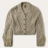 Women Sweaters | Stetson Cream Fringed Cardigan Tan