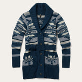 Women Sweaters | Stetson Indigo Aztec Belted Cardigan Blue