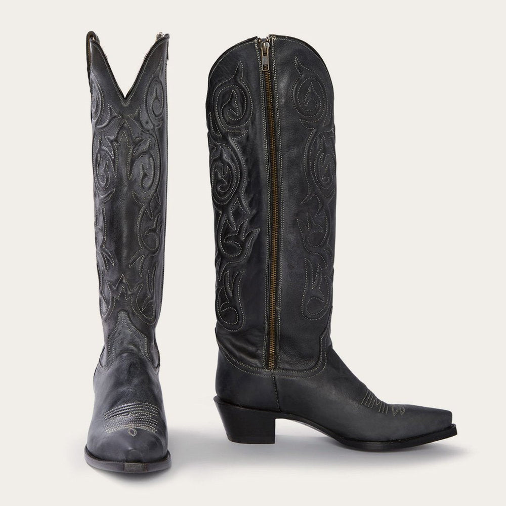 Women Western | Stetson Blair Corded Side Zip Cowboy Boot Black