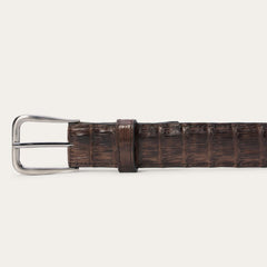 Men Belts | Stetson Caiman Western Tab Belt - 1 1/4" Width Cigar Classic