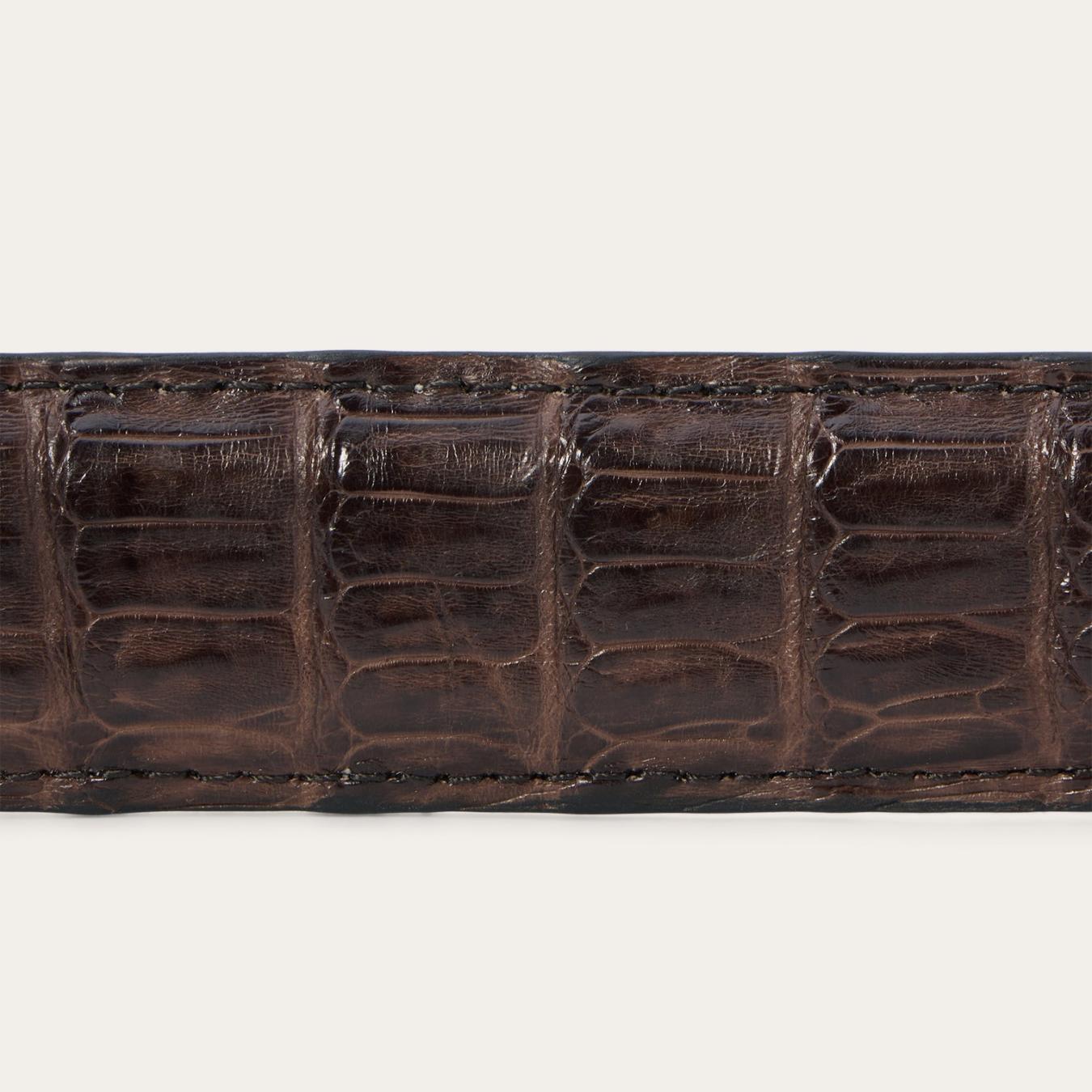 Men Belts | Stetson Caiman Western Tab Belt - 1 1/4" Width Cigar Classic