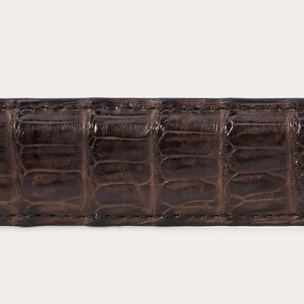 Men Belts | Stetson Caiman Western Tab Belt - 1 1/4" Width Cigar Classic